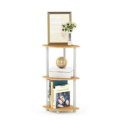 Image of Furinno 3 tier Toolless Shelves, Wood, Beech/White, one size