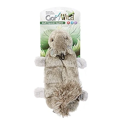 Image of Gor Pets Soft Dog Toy Plush Wild Multi Squeak Squirrel