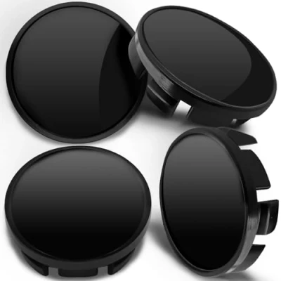 Image of 4 x 65mm Wheel Centre Alloy Hub Center Caps Compatible with VW 3B7601171 / 6U7 601 171 Hubcaps Black CV 0