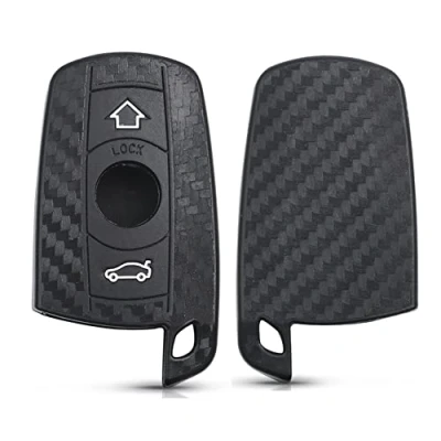 Image of OTMIK Carbon Fiber Pattern Silicone Car key Cover Case fit for bmw X1 X5 3 5 Series E60 E90 E91 E92 Accessories