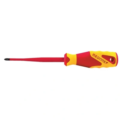 Image of GEDORE VDE Screwdriver Phillips Slim Drive 2160 PH 1, 1000 V, Fully Insulated Blade, 3 Component Handle