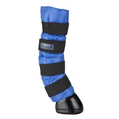 Image of LeMieux Arctic Ice Horse Boots Pair in Blue with Cooling Effect and Flexible Elasticated Straps for Front or Hind Legs One Size