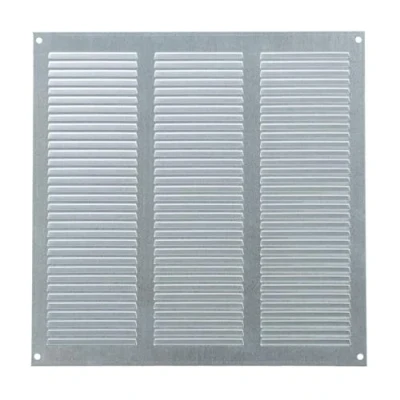 Image of Steinberg14 Galvanised Steel 300x300mm Metal Air Vent Grille Cover with Insect Mesh 12x12 inch Ventilation