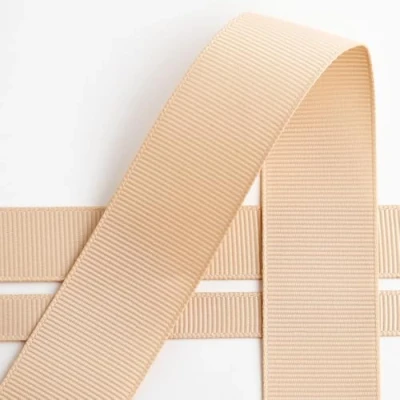 Image of Italian Options Grosgrain Ribbon, 25mm x 10 Metre Roll, Champagne
