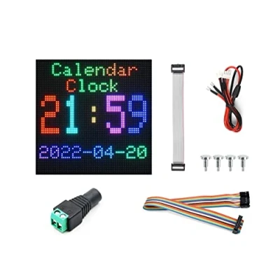 Image of Waveshare RGB Full Color LED Matrix Panel Display 64x64 Pixels 3mm Pitch Screen for Raspberry Pi, Arduino,4096 Individual LEDs