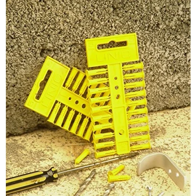 Image of Linic UK Made Fixing Masonry Plastic Wall Plugs, 5mm x 100 (5 Strips of 20) YELLOW. (S7657) Free Postage