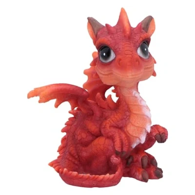 Image of Nemesis Now Fire Dragonling Figurine 12cm, Resin, Red, Baby Dragon Figure, Red Figurine, Collectable Giftware, Cast in the Finest Expertly Hand Painted