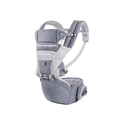 Image of Baby Carrier Newborn Ergonomic mod. 2022 3 Positions &amp; Cotton Backpack Bag (Grey)