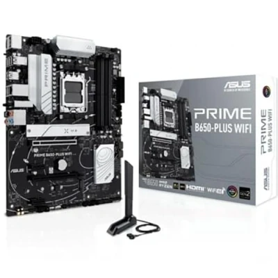 Image of ASUS Prime B650 PLUS WiFi, AMD ATX Motherboard, DDR5, PCIe 5.0 M.2, Realtek 2.5Gb Ethernet, WiFi 6E, DisplayPort, HDMI, SATA 6Gbps, USB 10Gbps Type C, BIOS Flashback, Thunderbolt 4, Aura Sync
