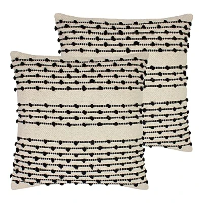 Image of furn. Mossa Twin Pack Polyester Filled Cushions, Natural/Black, 45 x 45cm