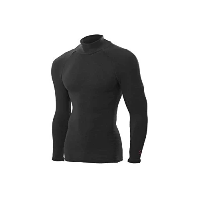 Image of ZEROFIT Mens Heat Rub Ultimate Mock Neck Baselayer Black XXL
