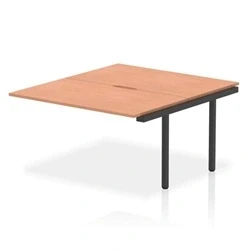 Image of Evolve Plus 1400mm B2B Office Bench Desk Ext Kit Beech Top Black Frame