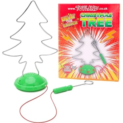 Image of Toyland® Christmas Tree Shaped Beat The Buzzer Game Light &amp; Sound Effect Novelty Family Games