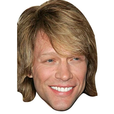 Image of FoxyPrinting Jon Bon Jovi Celebrity Cardboard Party Face Mask Fancy Dress