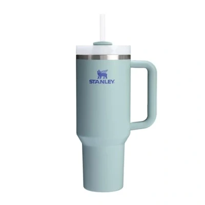 Image of STANLEY Quencher H2.0 Flowstate Tumbler 1.2L Cold for 11 Hours Iced 48 Metal Water Bottle with Straw, Handle and Lid Dishwasher Safe Travel Mug Drinks Blue Cactus