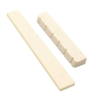 Image of Alnicov Guitar Saddle Nut Cattle Bone Slotted for 6 String Acoustic Replacement