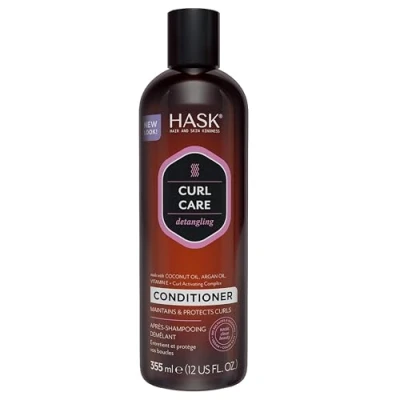Image of HASK curl Care Detangling Conditioner for all patterns, colour safe, and cruelty free 1 355mL Bottle
