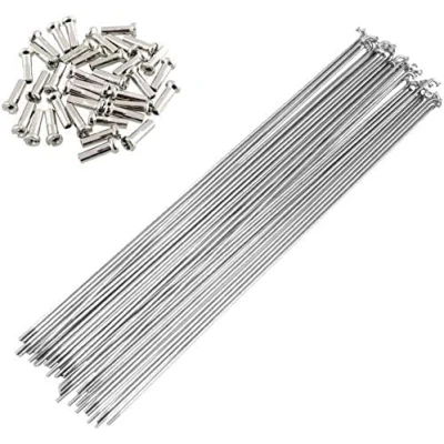 Image of SENQI Bicycle Stainless Steel Spokes 80mm 297mm with Copper Cap 36pcs(285mm/Silver)