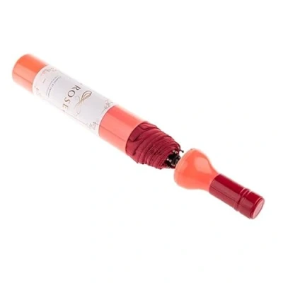 Image of Inevitable Party Wine Bottle Umbrella 3 Unique Designs Fun Novelty Gift (Pink (Rose Wine))