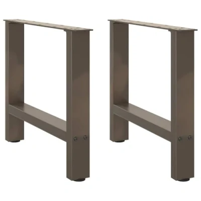 Image of vidaXL coffee table legs natural steel 60x43 cm powder coated supports with adjustable levelers for living room and dining furniture