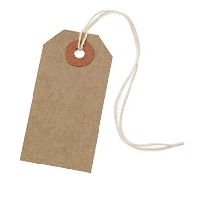 Image of 1000 Pack 108 x 54mm Brown Buff Strung Tags 977299