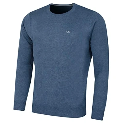 Image of Calvin Klein Mens Crew Neck Sweater Denim Marl M