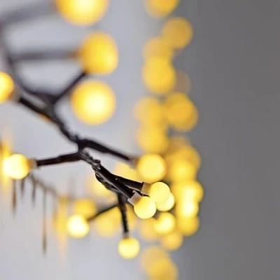 Image of Lyyt Warm White Decorative Bauble &amp; Berry Fairy Lights 500 LEDs with 8 Mode Wireless Controller Expandable Sets, 10m String Lights, 2.5m Power Cable