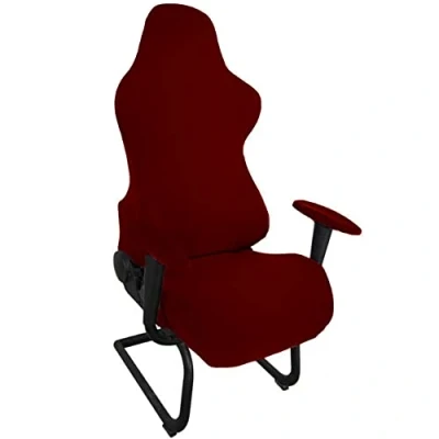 Image of Highdi Stretchable Gaming Chair Covers, Computer Office Cover Stretch High Back, Spandex Armchairs Protector for Racing Chairs, Game (one size,Claret)