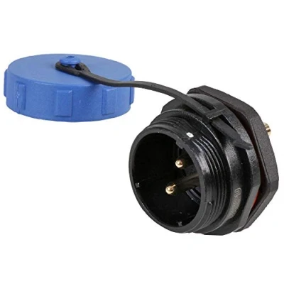 Image of PRO ELEC PELR0184 Circular Threaded Panel Mount Connector Plug, 2 Pole, IP68