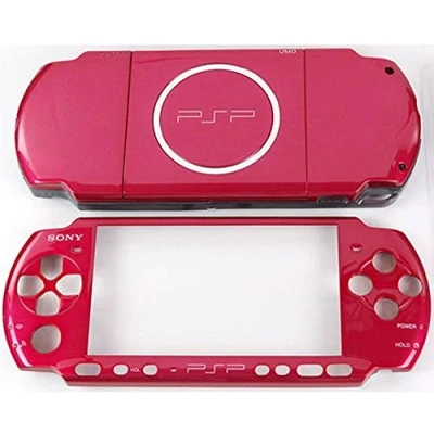 Image of NEW Replacement Sony PSP 3000 Console Full Housing Shell Cover With Button Set Red.