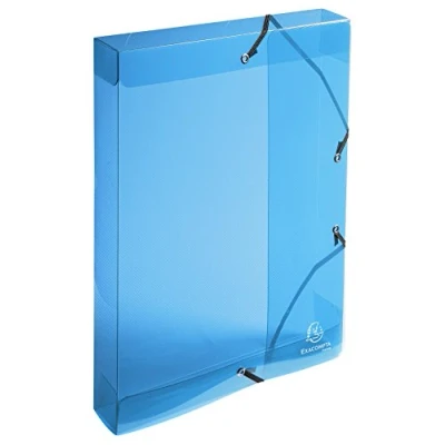 Image of Exacompta Ref. 59610E 1 filing box with Crystal rubber bands in polypropylene spine 4 cm dimensions 25 x 33 for A4 format documents random color delivered assembled