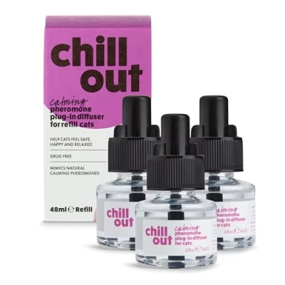 Image of Itch Chill Out Pack of 3 x 30 Day Refill for Cats Calming Pheromones Plug In Diffuser Anxiety and Stress Relief