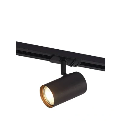 Image of Lindby track spotlight Linaro, GU10, Ø 6 cm, black, 1 phase