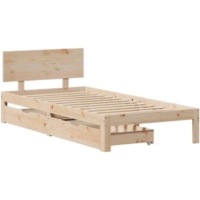 Image of Bed Frame with Drawers without Mattress 90x190 cm Single Vidaxl