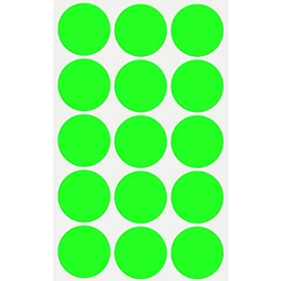 Image of Royal Green Neon Circle Dot Sticker Labels 3cm (30mm) Fluorescent 225 Pack