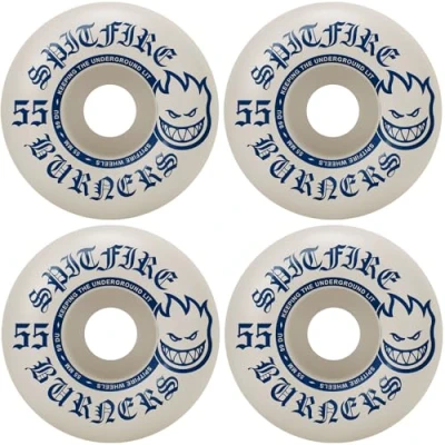 Image of Spitfire Skateboard Wheels Burners 55mm 99A White/Blue