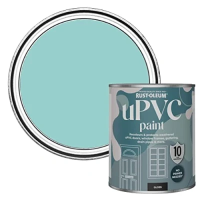 Image of Rust Oleum Blue uPVC Door and Window Paint In Gloss Finish Teal 750ml