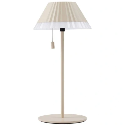 Image of Lindby LED table lamp Ilvi, beige, aluminium, Ø 17.5 cm