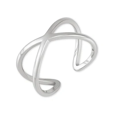 Image of GD GOOD.designs EST. 2015 ring adjustable for ladies in X shape made of stainless steel silver, gold or rose I Open with 18 carat plating (Silver)