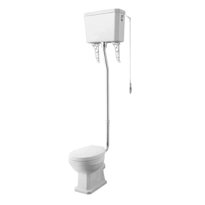 Image of Balterley Traditional High Level Toilet Pan, Cistern, Flush Pipe Kit White