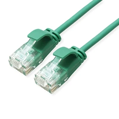 Image of ROLINE UTP DataCenter Patch Cable Cat.6A (Class EA), halogen slim, green, 0.15 m