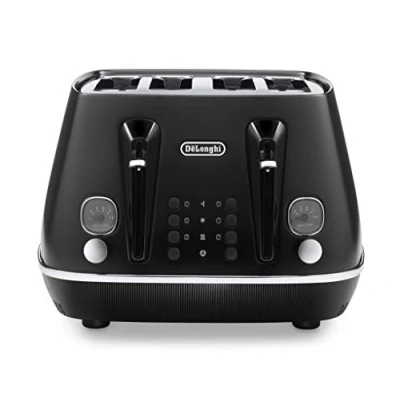 Image of De&#039;Longhi Distinta X CTIN4003.BK Designer 4 Slice Toaster, Variable Browning Control, Reheat/Defrost/Bagel Function Black