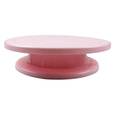Image of Generic 11 Inch Rotating Cake Turntable Stand for Decorations, Pastries, Cupcakes, Pink