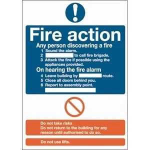 Image of Fire Action Sign