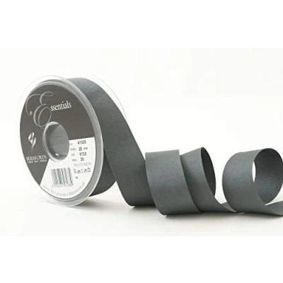 Image of Berisfords Grosgrain, Polyester, Smoked Grey, 25mm