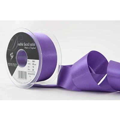 Image of Berisfords Double Satin Ribbon, Purple, 35 mm