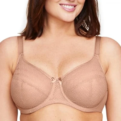 Image of Glamorise Full Figure Plus Size Lace Comfort Wonderwire Bra Underwire #9855