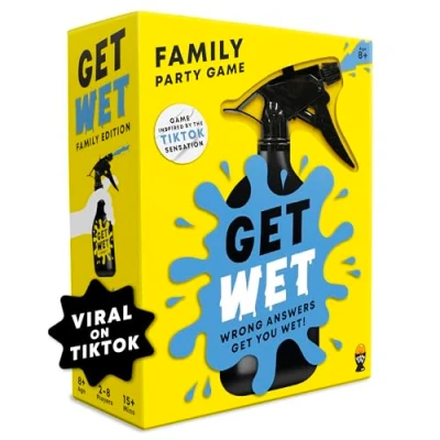 Image of Lucky Egg Get Wet Family Edition Fun and Educational Trivia Game with Water Sprayer Engaging Card Games for Kids Adults Suitable Indoor Outdoor Play Ages 8+, 2 8 Players