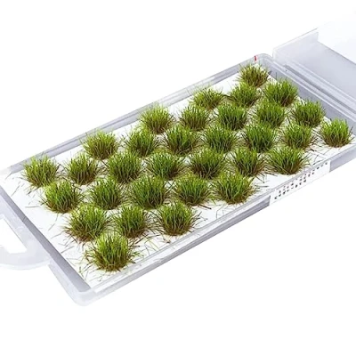 Image of BIGULA 32 Pieces Simulation Grass Model Tufts Miniature Static Shrub Bushes for Landscape Rail Way