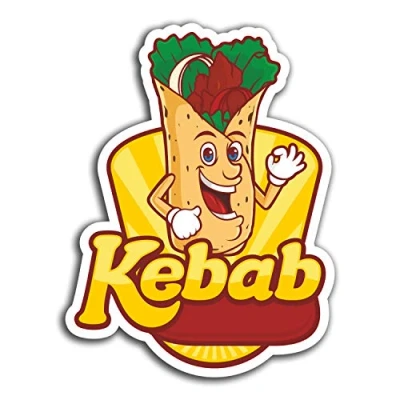 Image of 2 x 10cm Tasty Cartoon Kebab Vinyl Stickers Fun Sticker Laptop Luggage #32018 (10cm Tall)